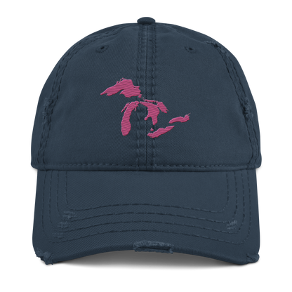 Great Lakes Distressed Dad Hat (Apple Blossom Pink)