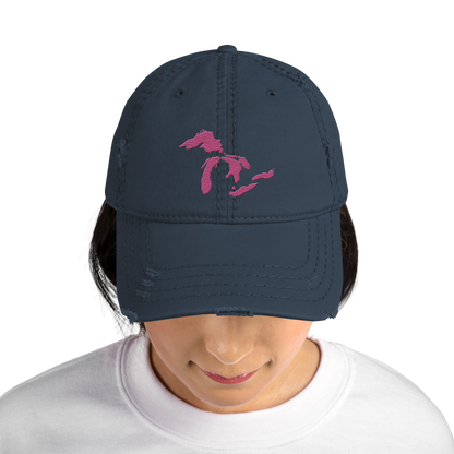 Great Lakes Distressed Dad Hat (Apple Blossom Pink)