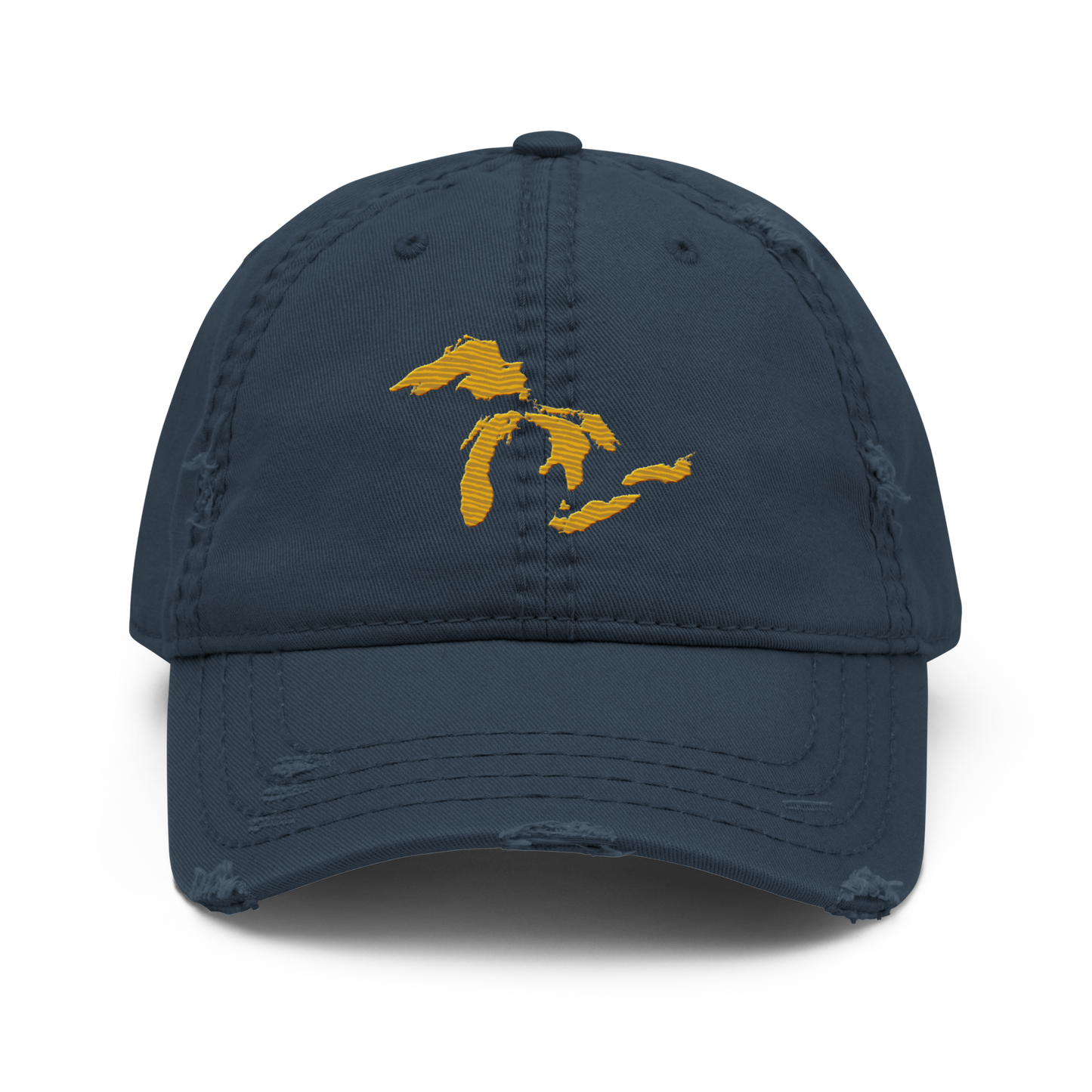 Great Lakes Distressed Dad Hat (Gold)