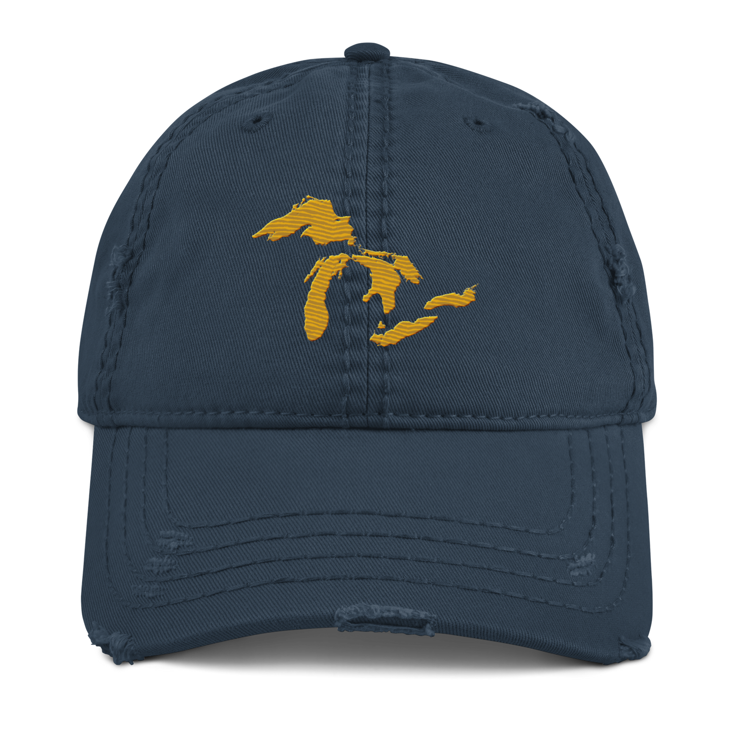 Great Lakes Distressed Dad Hat (Gold)