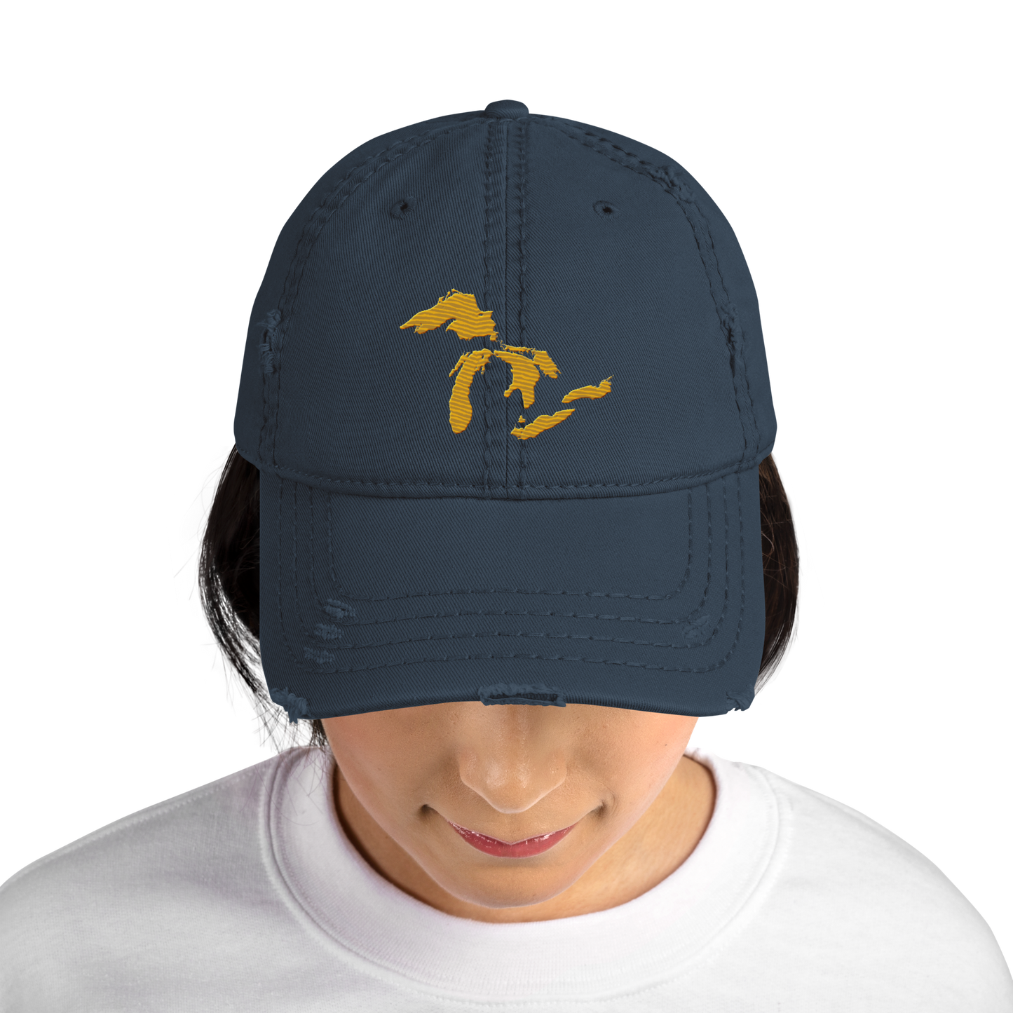 Great Lakes Distressed Dad Hat (Gold)