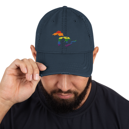 Great Lakes Distressed Dad Hat (Rainbow Pride Edition)