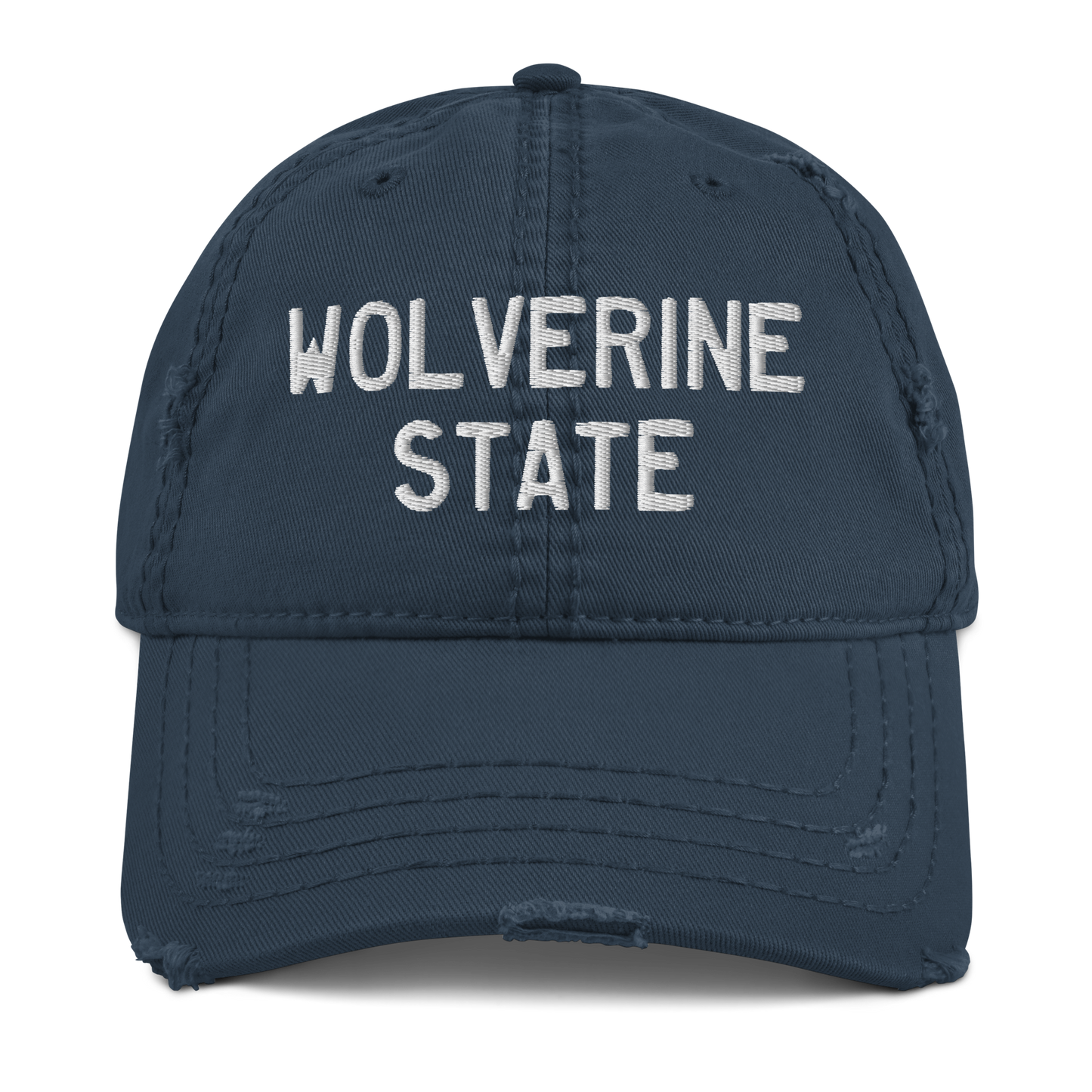 'Wolverine State' Distressed Dad Hat (Licence Plate Font)