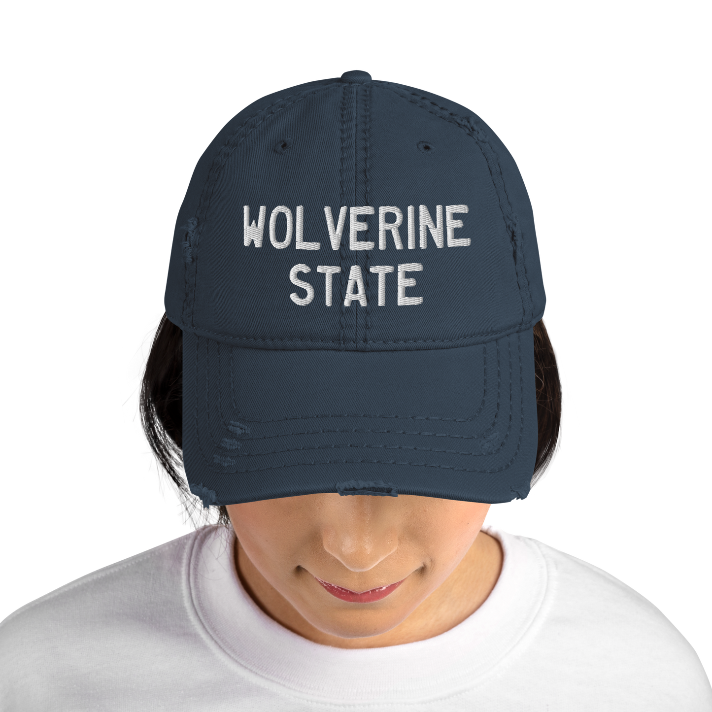 'Wolverine State' Distressed Dad Hat (Licence Plate Font)