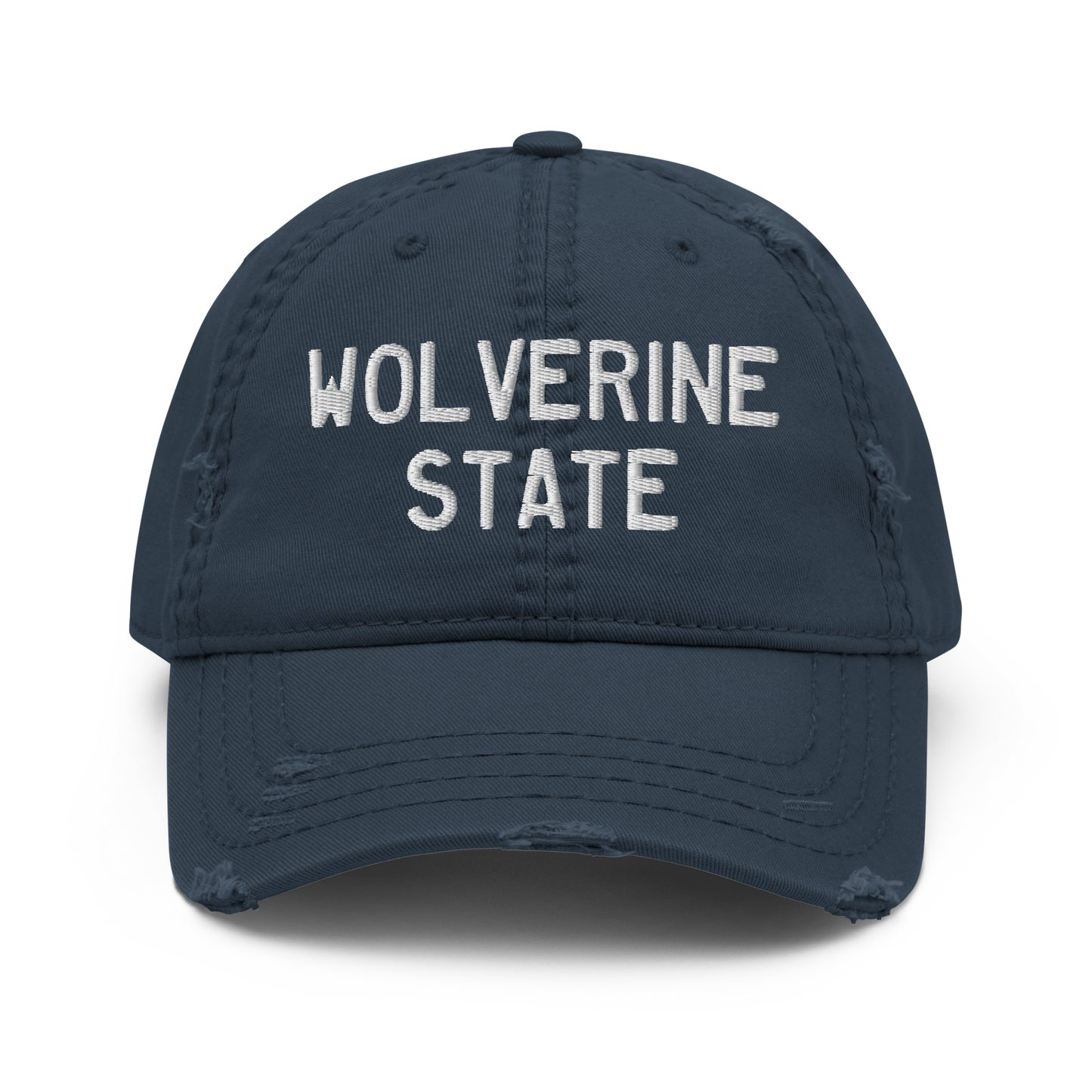 'Wolverine State' Distressed Dad Hat (Licence Plate Font)