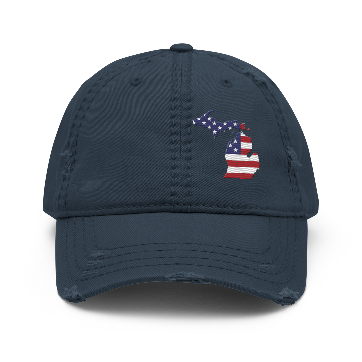 Michigan Distressed Dad Hat (w/ MI USA Flag)