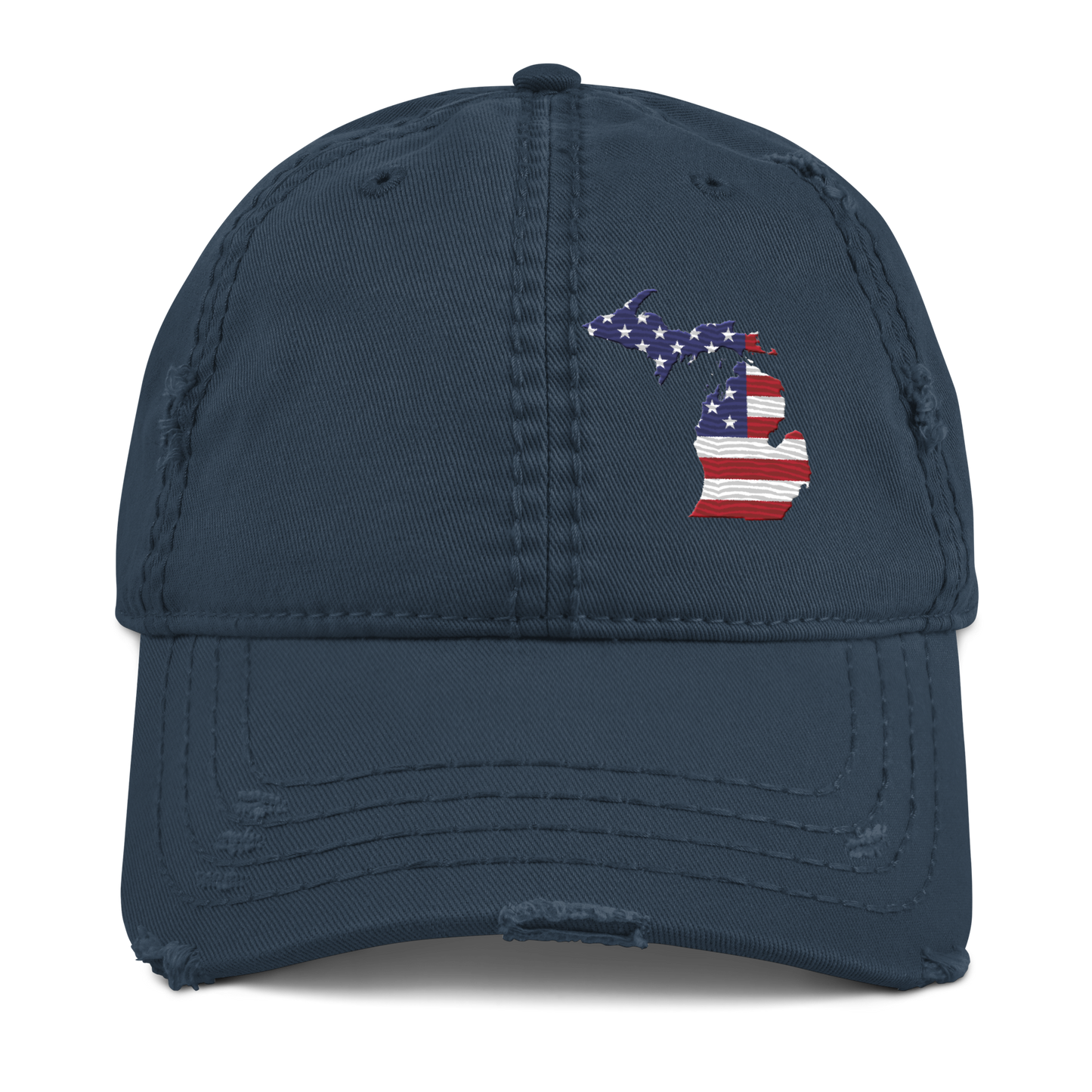 Michigan Distressed Dad Hat (w/ MI USA Flag)