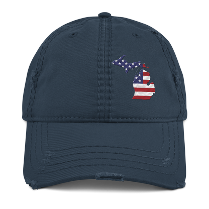 Michigan Distressed Dad Hat (w/ MI USA Flag)