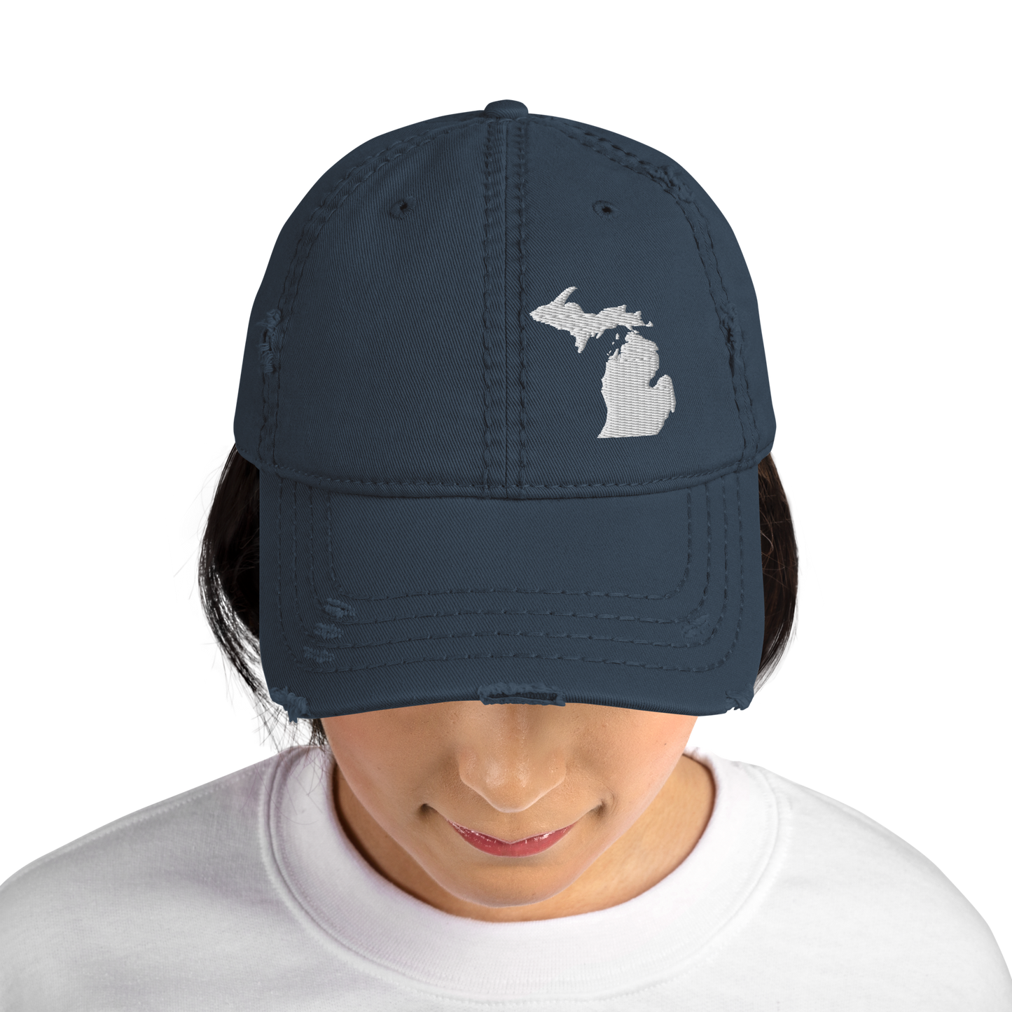 Michigan Distressed Dad Hat (w/ MI Outline)