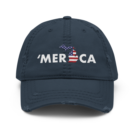 Michigan 'Merica' Distressed Dad Hat (Patriot Edition)