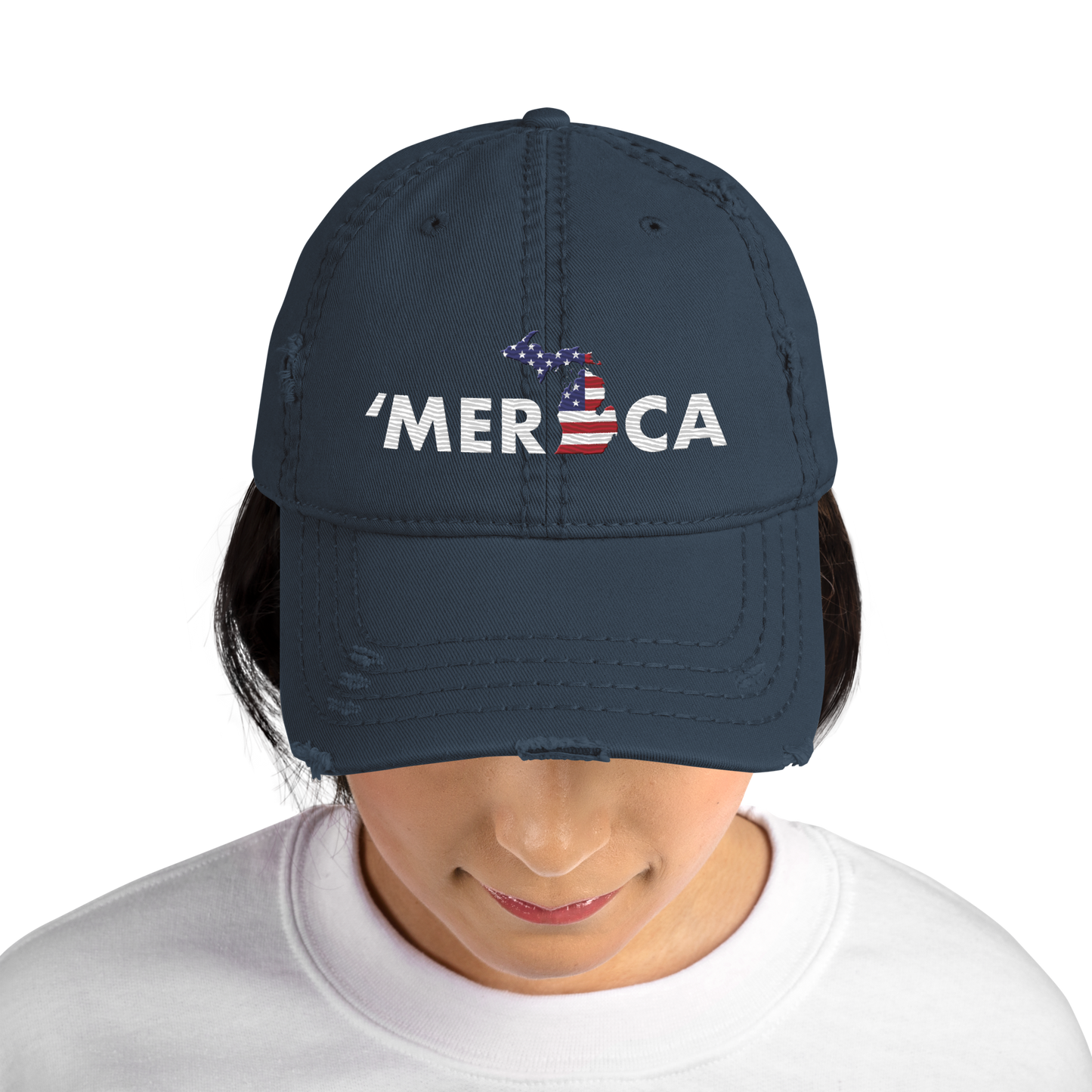 Michigan 'Merica' Distressed Dad Hat (Patriot Edition)