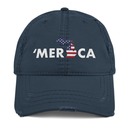 Michigan 'Merica' Distressed Dad Hat (Patriot Edition)