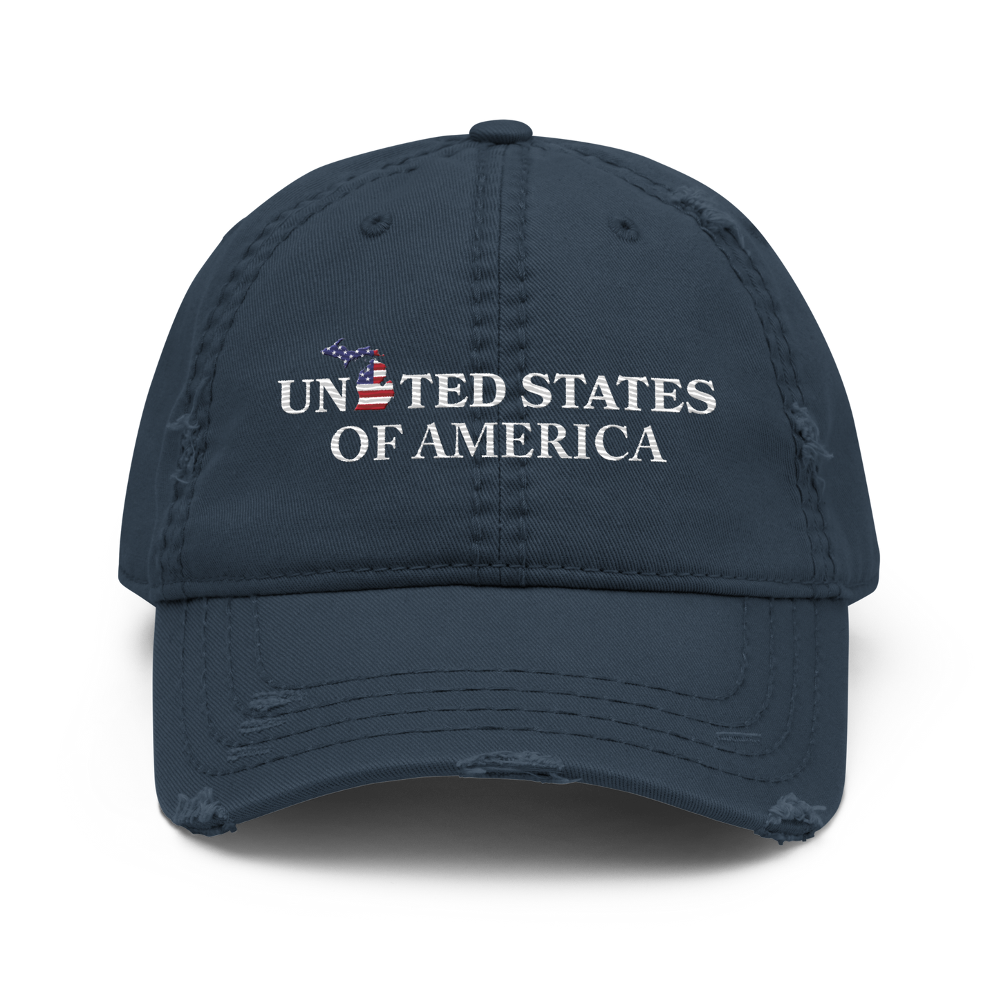 Michigan 'United States of America' Distressed Dad Hat