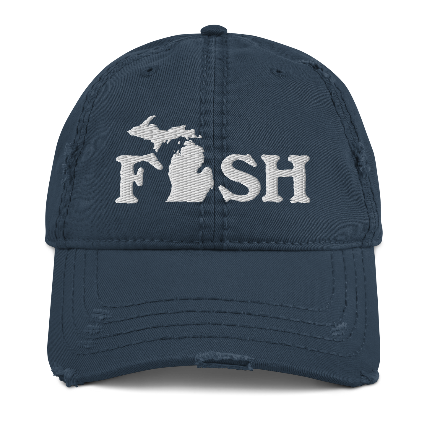 Michigan 'Fish' Distressed Dad Hat