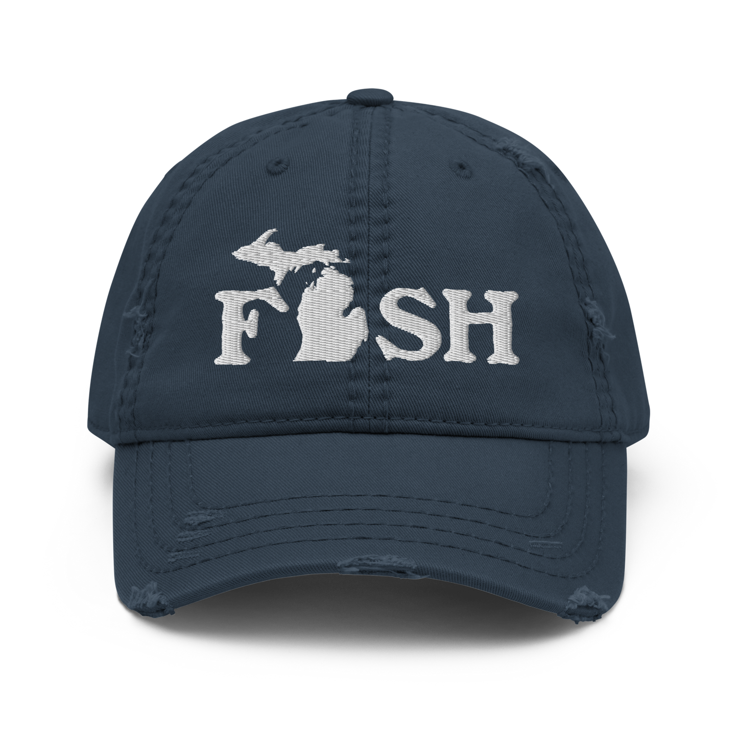 Michigan 'Fish' Distressed Dad Hat