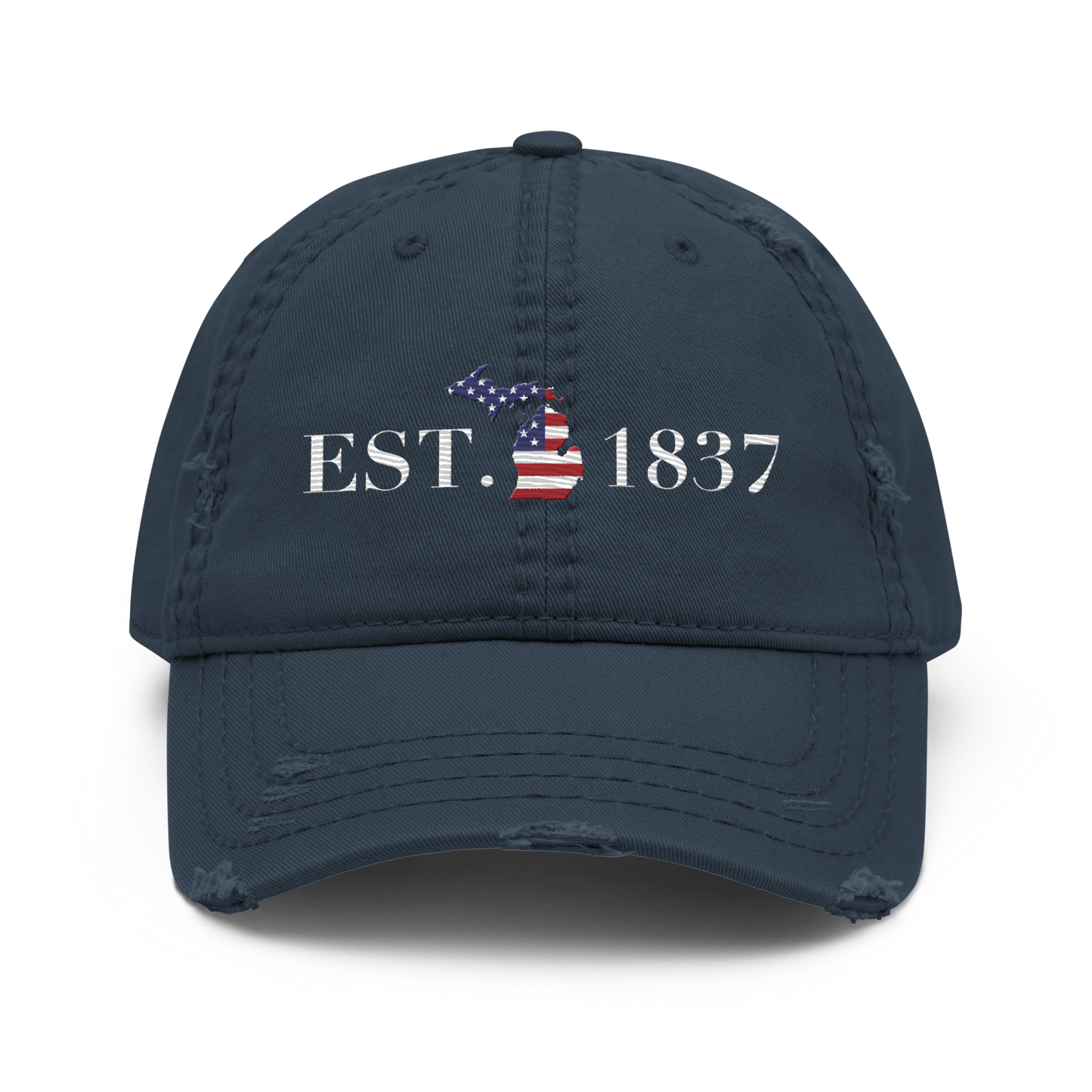 Michigan 'EST 1837' Distressed Dad Hat (Patriot Edition)