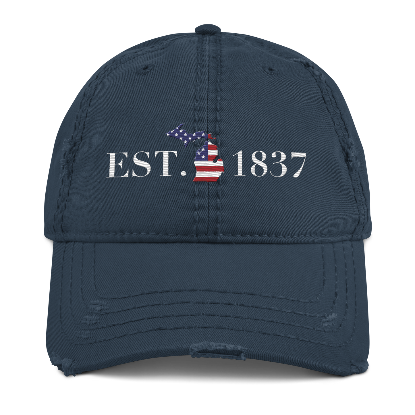 Michigan 'EST 1837' Distressed Dad Hat (Patriot Edition)