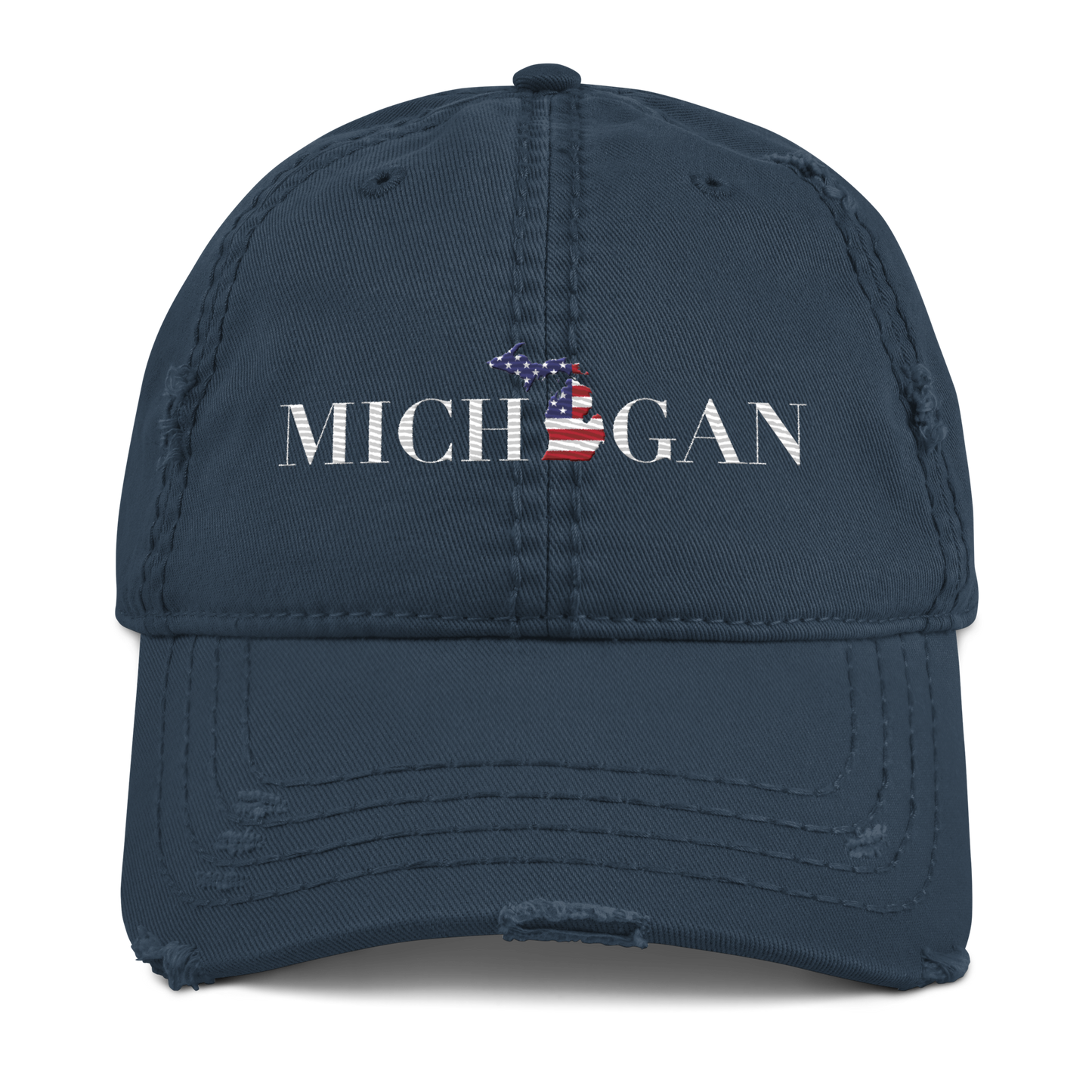 'Michigan' Distressed Dad Hat (Didone Patriot Edition)