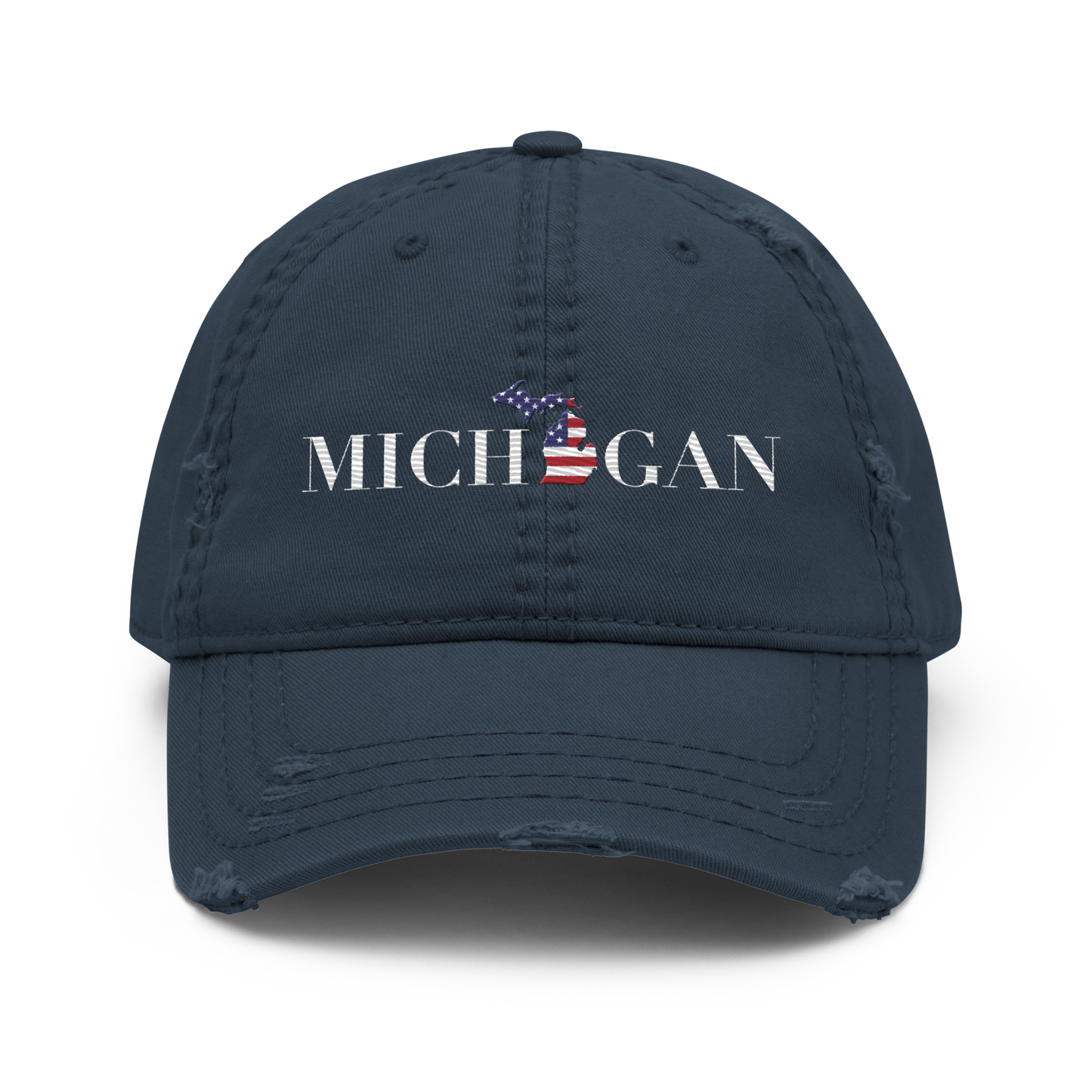 'Michigan' Distressed Dad Hat (Didone Patriot Edition)