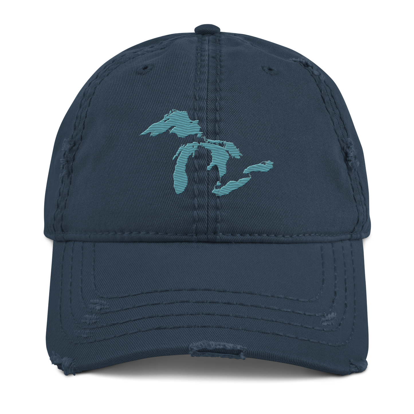 Great Lakes Distressed Dad Hat (Huron Blue)