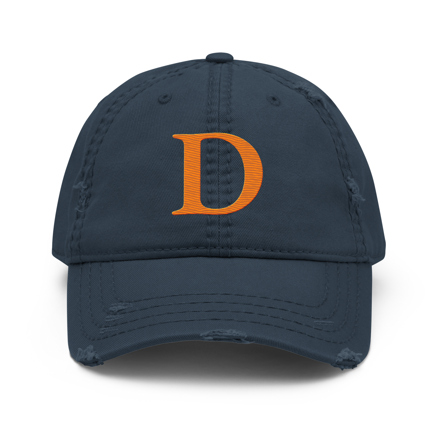 Detroit 'Old French D' Distressed Dad Hat | Orange