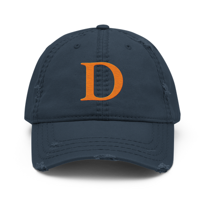 Detroit 'Old French D' Distressed Dad Hat | Orange