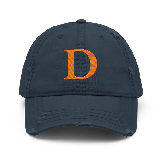 Detroit 'Old French D' Distressed Dad Hat | Orange