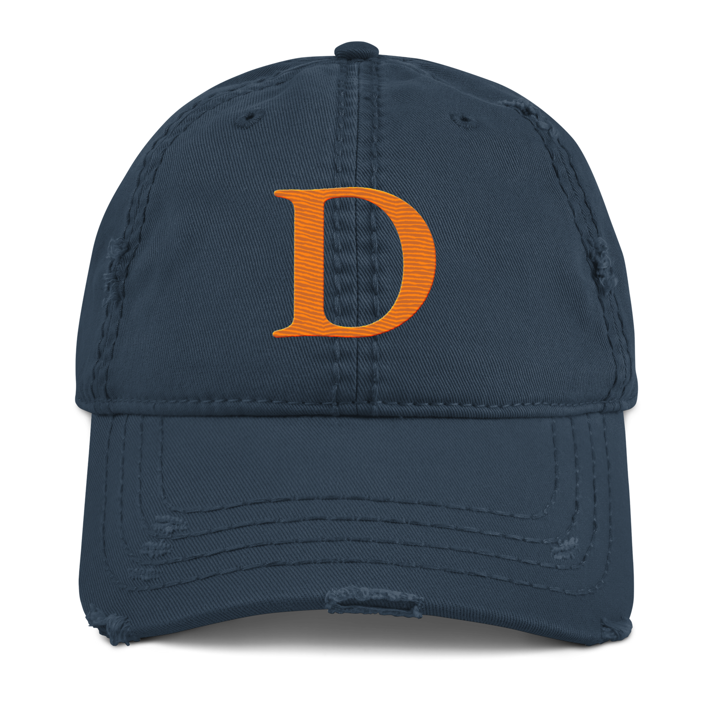 Detroit 'Old French D' Distressed Dad Hat | Orange