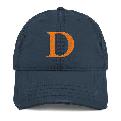 Detroit 'Old French D' Distressed Dad Hat | Orange