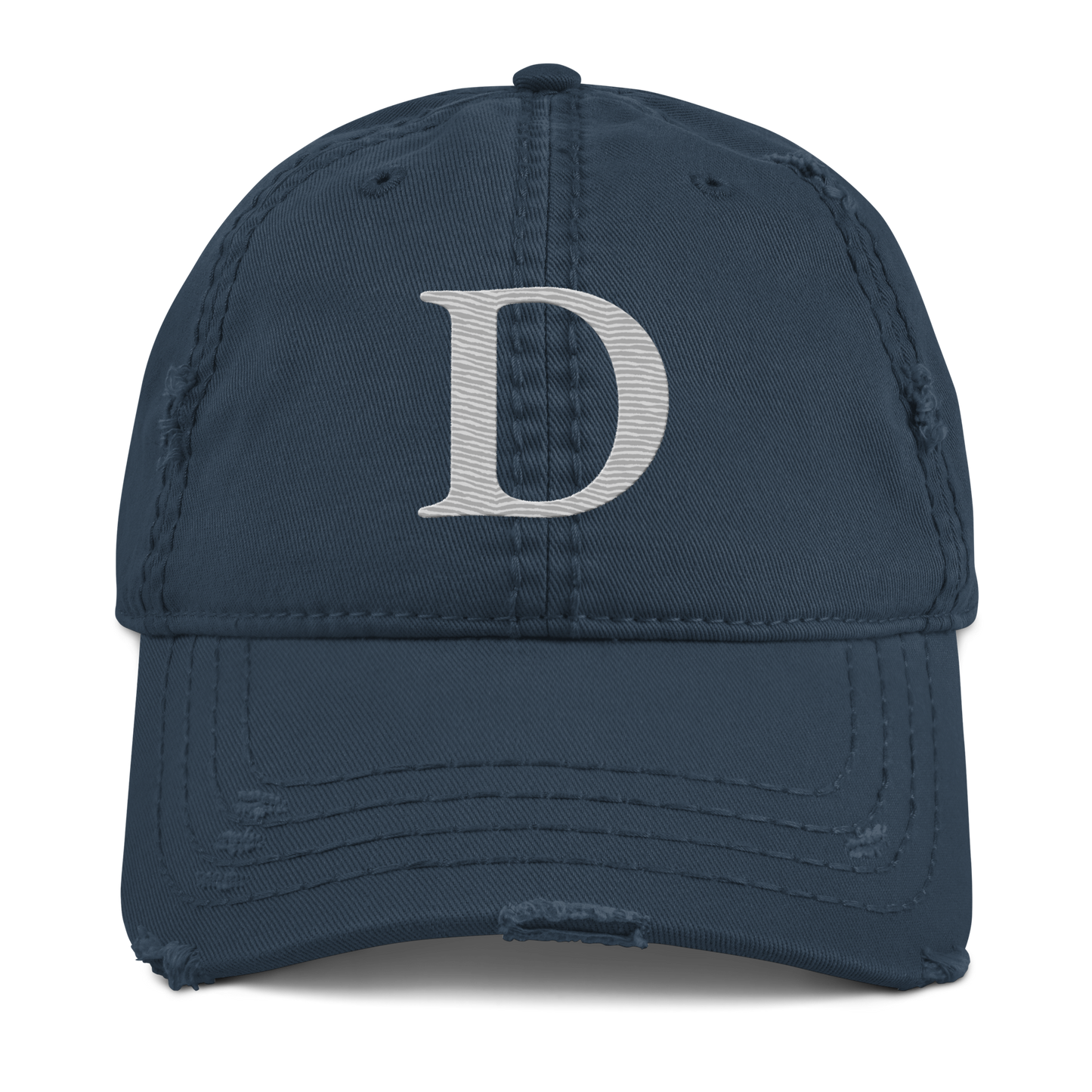 Detroit 'Old French D' Distressed Dad Hat | Platinum