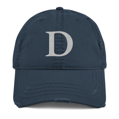 Detroit 'Old French D' Distressed Dad Hat | Platinum