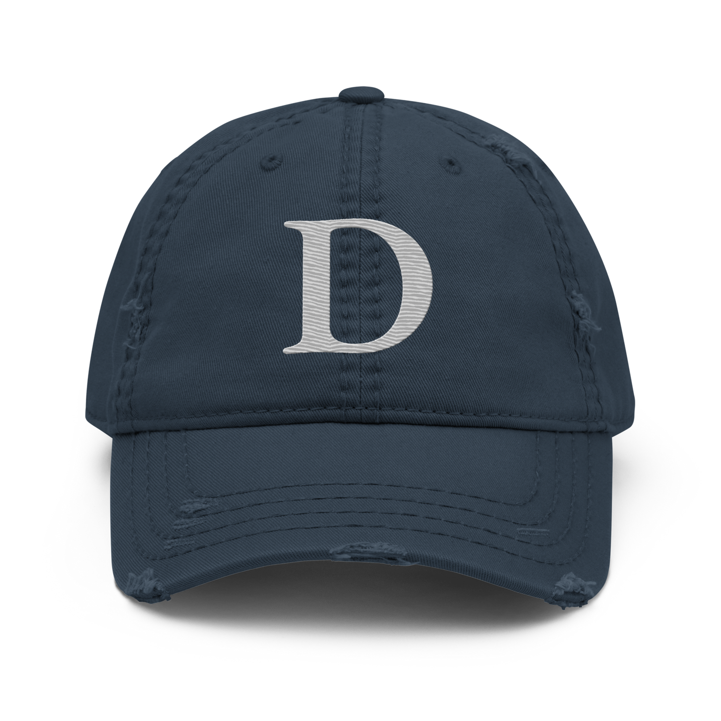 Detroit 'Old French D' Distressed Dad Hat | Platinum