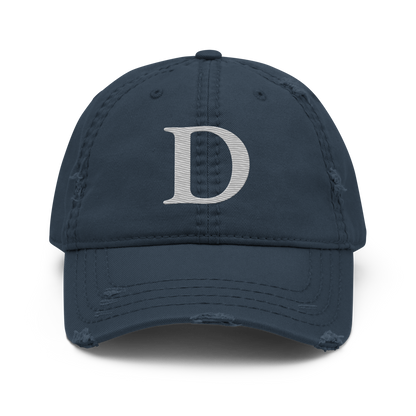 Detroit 'Old French D' Distressed Dad Hat | Platinum