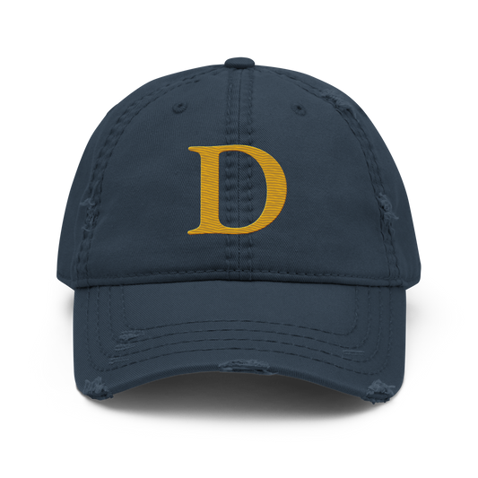 Detroit 'Old French D' Distressed Dad Hat | Gold