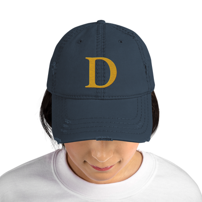 Detroit 'Old French D' Distressed Dad Hat | Gold