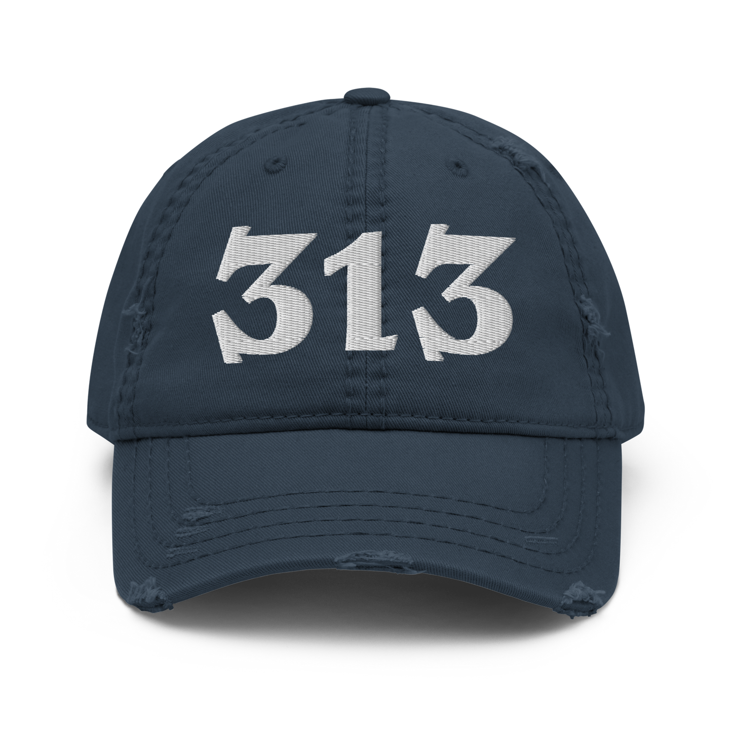 Detroit '313' Distressed Dad Hat (Angry Font)