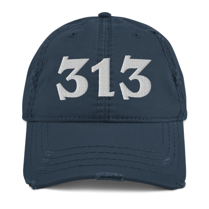 Detroit '313' Distressed Dad Hat (Angry Font)