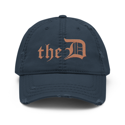 Detroit 'The D' Distressed Dad Hat | Copper