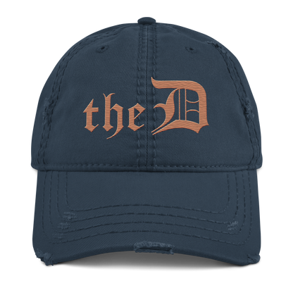 Detroit 'The D' Distressed Dad Hat | Copper