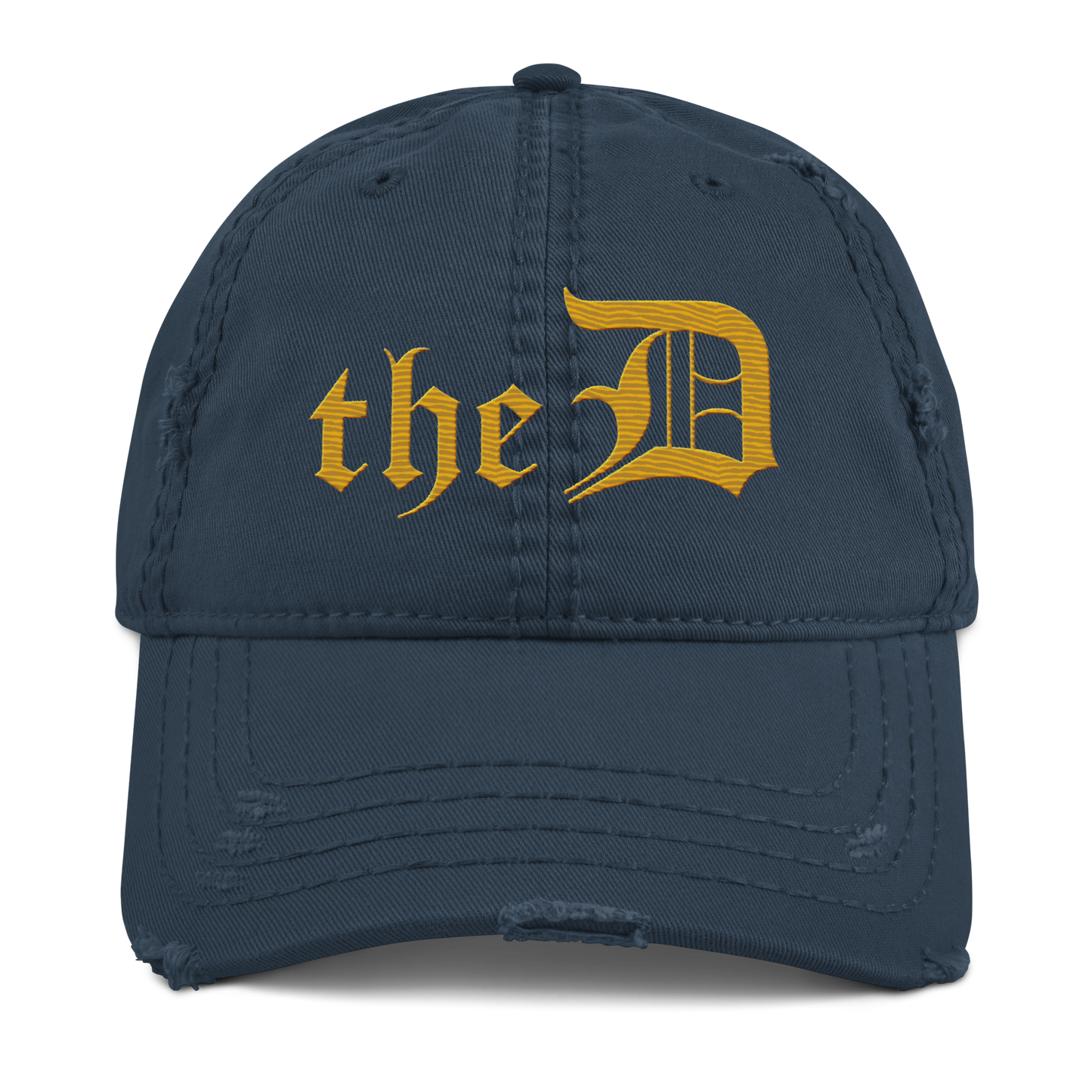 Detroit 'The D' Distressed Dad Hat | Gold