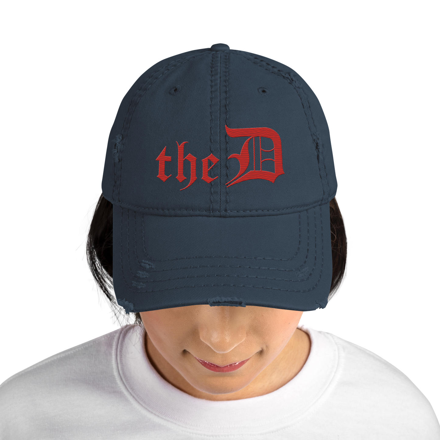 Detroit 'The D' Distressed Dad Hat | Aliform Red