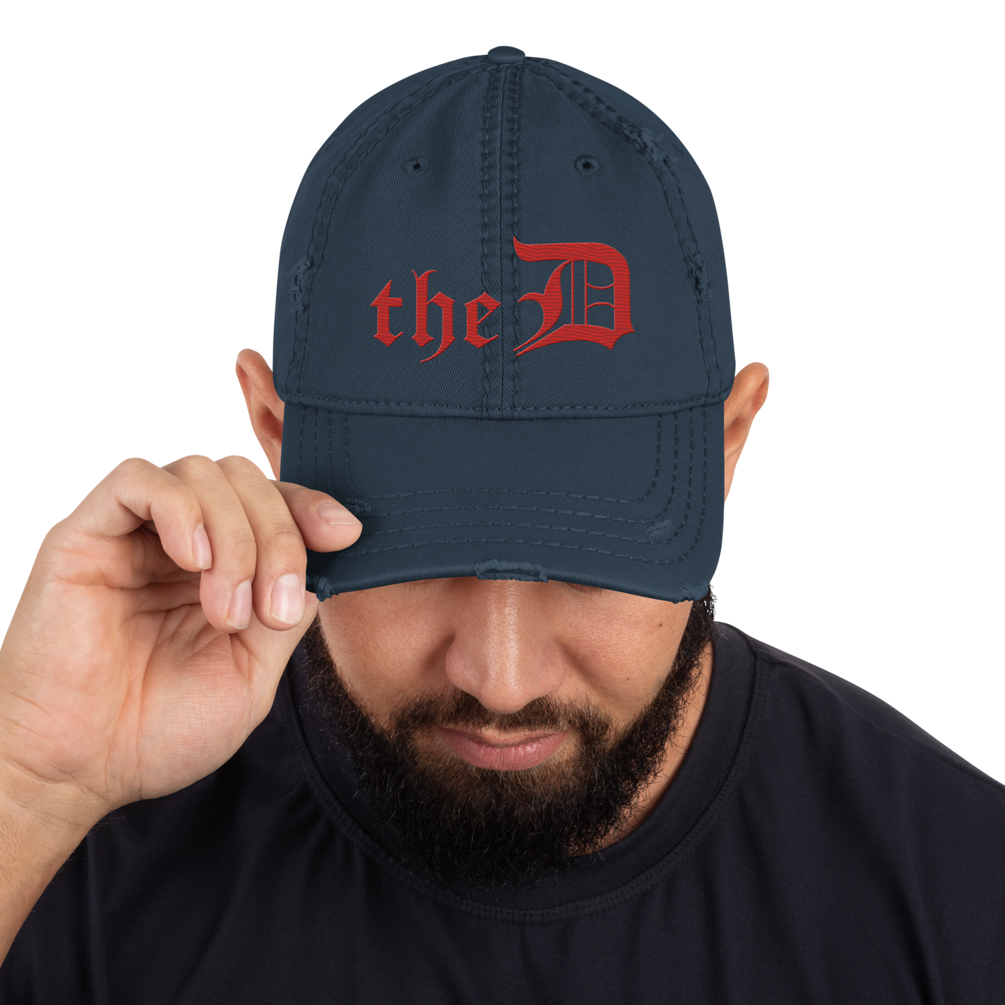 Detroit 'The D' Distressed Dad Hat | Aliform Red