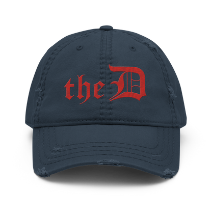 Detroit 'The D' Distressed Dad Hat | Aliform Red