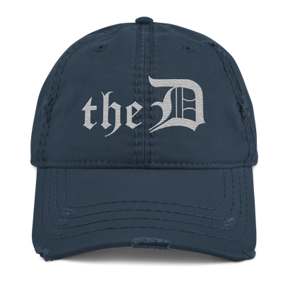 Detroit 'The D' Distressed Dad Hat | Platinum