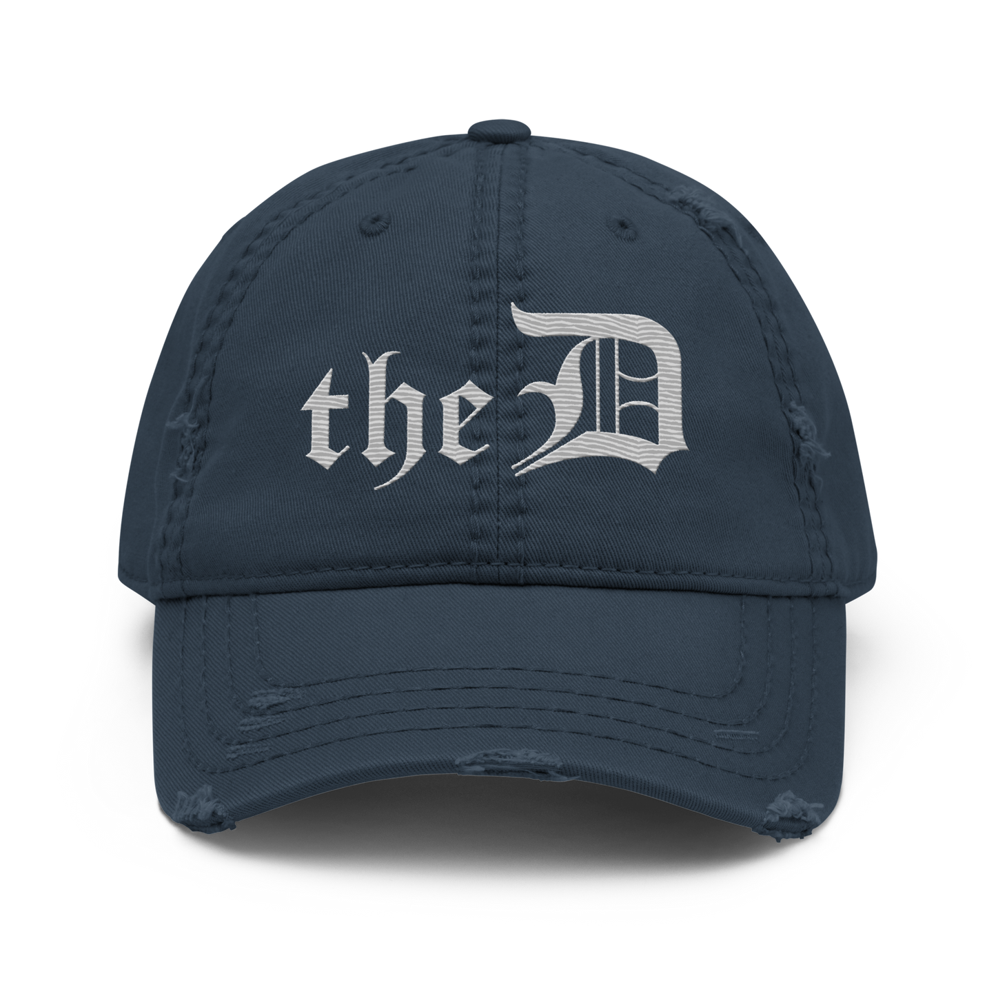 Detroit 'The D' Distressed Dad Hat | Platinum