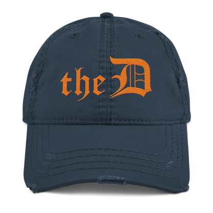 Detroit 'The D' Distressed Dad Hat | Orange