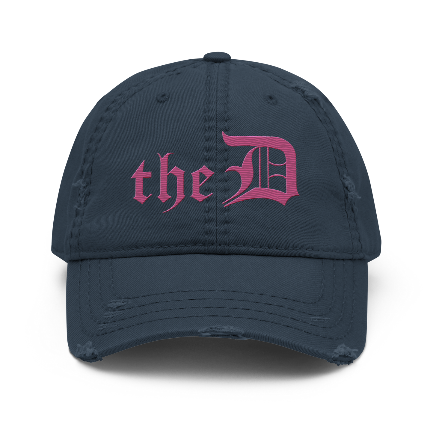 Detroit 'The D' Distressed Dad Hat | Apple Blossom Pink