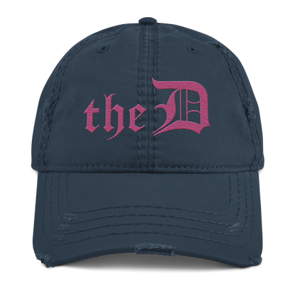 Detroit 'The D' Distressed Dad Hat | Apple Blossom Pink