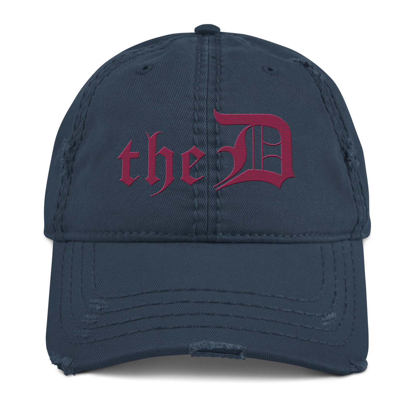 Detroit 'The D' Distressed Dad Hat | Ruby Red