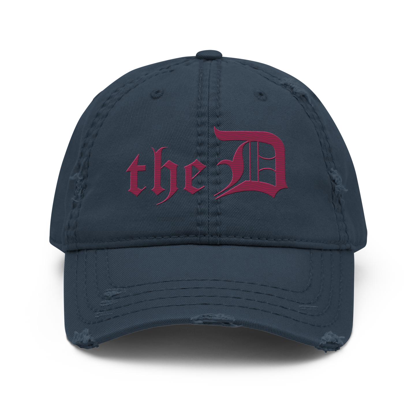 Detroit 'The D' Distressed Dad Hat | Ruby Red